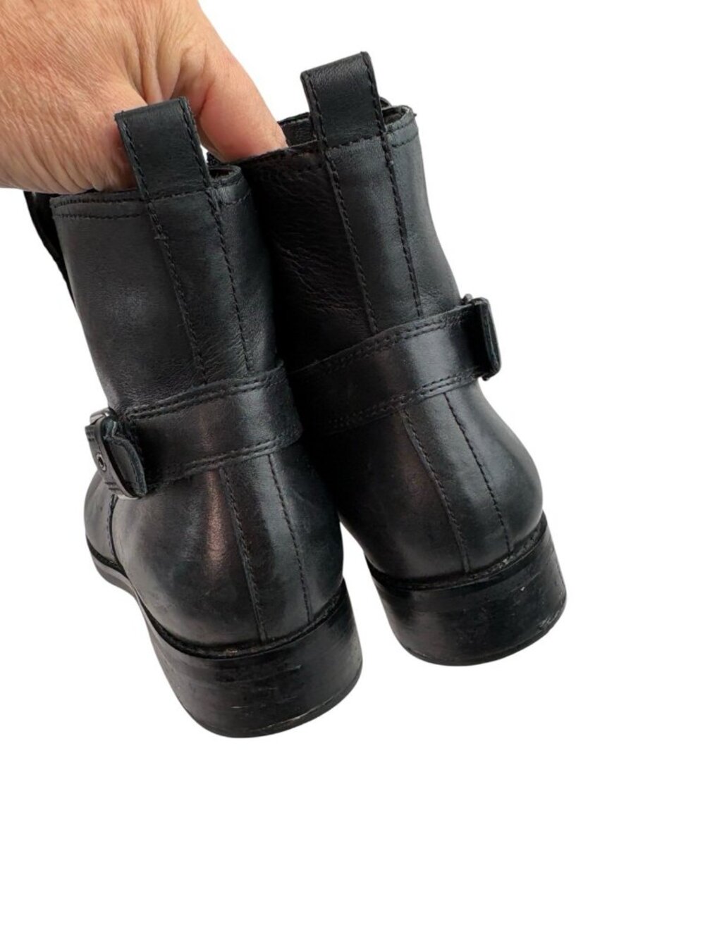 *27 Edit Naturalizer Karleen Bootie Womens 11M Black Leather Moto Side Zip Ankle - Picture 5 of 14